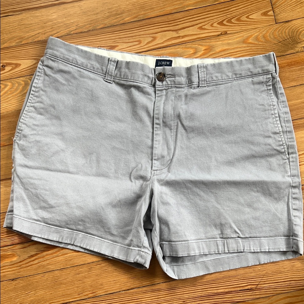 J. Crew Light Gray Flat Front Cotton Chino Shorts